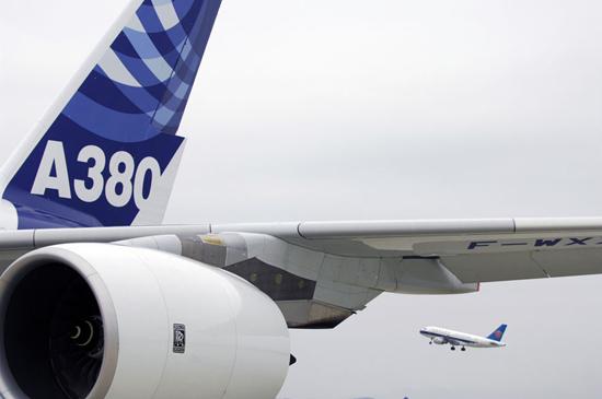 Photo taken on Nov. 22, 2006 shows an Airbus 380, the world's largest passenger jet, parks