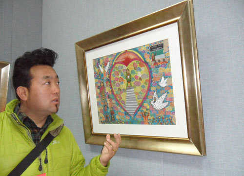 Ngodup, art teacher of the Tibet Special Education School in Lhasa[Photo/China Tibet Online]