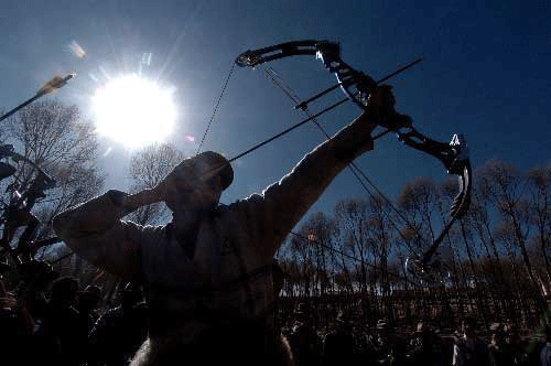 Although the targets are made of soil and might seem rough, the best archers can still hit the bull's eye.[File photo]