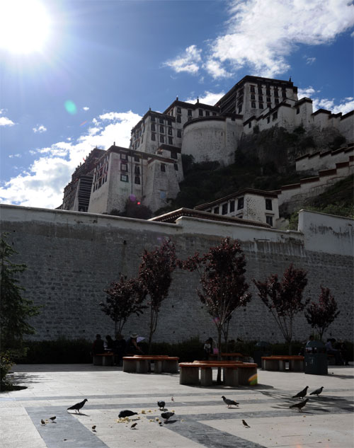 Photo shows the magnificent view of the Potala Palace atop the Red Hill in the center of Lhasa, capital of southwest China's Tibet Autonomous Region.